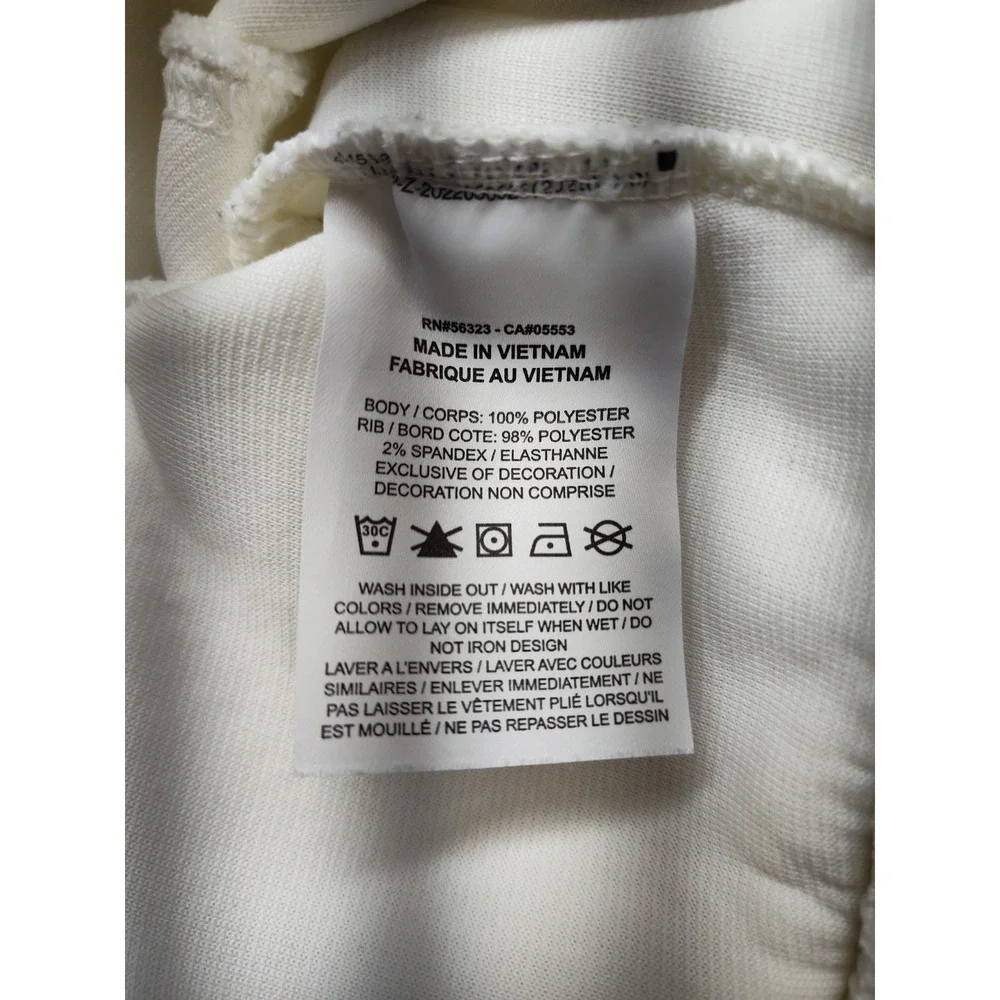Nike Women Sweatshirt XS Cream 100% Polyester Crew Neck Long Sleeve Pullover